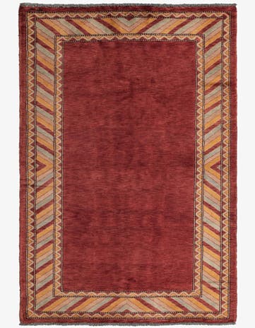 4' 3 x 6' 2 Hand Knotted Kashkuli Gabbeh Oriental Wool Rug