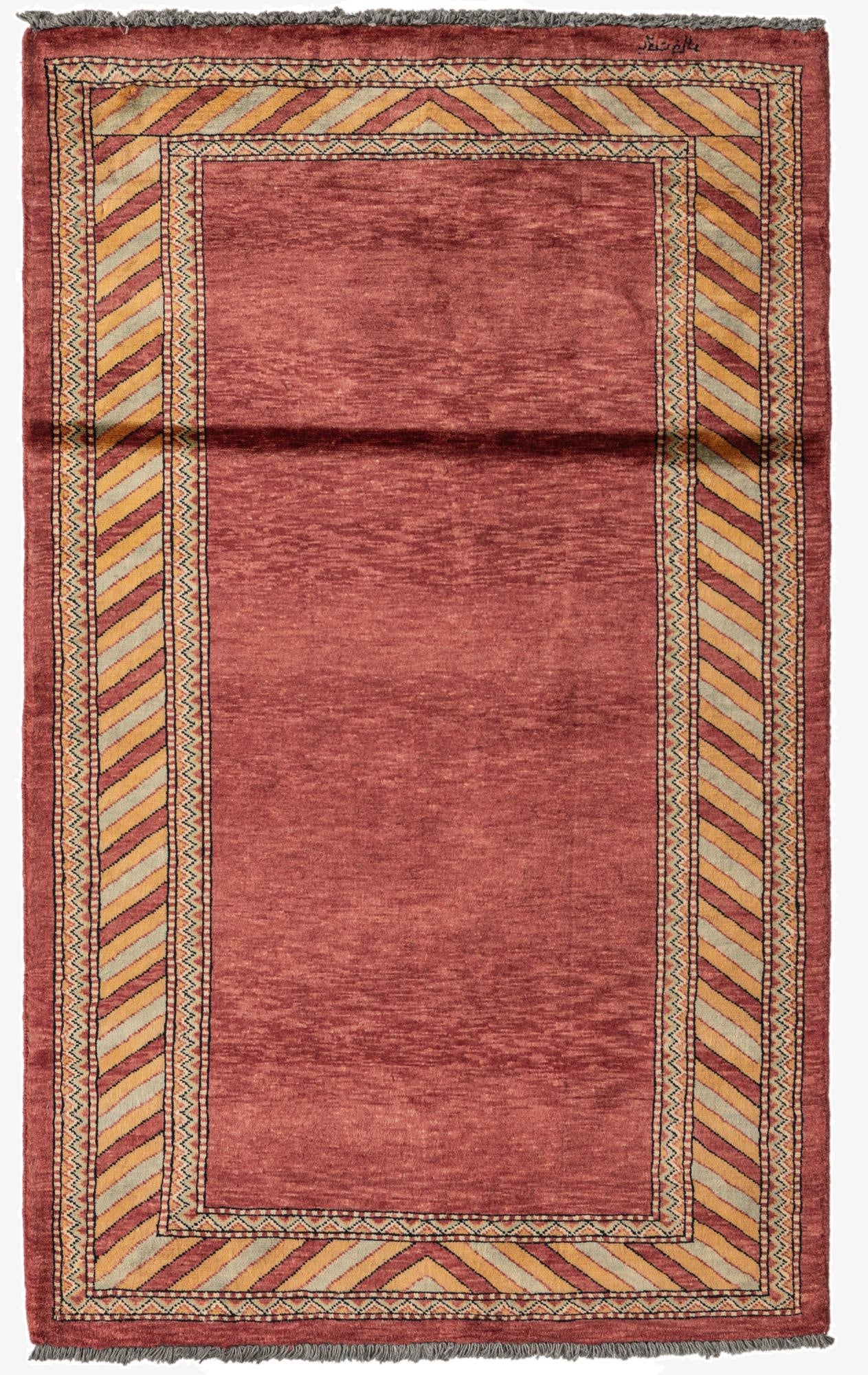 3' 2 x 5' 2  Hand Knotted Kashkuli Gabbeh Oriental Wool Rug