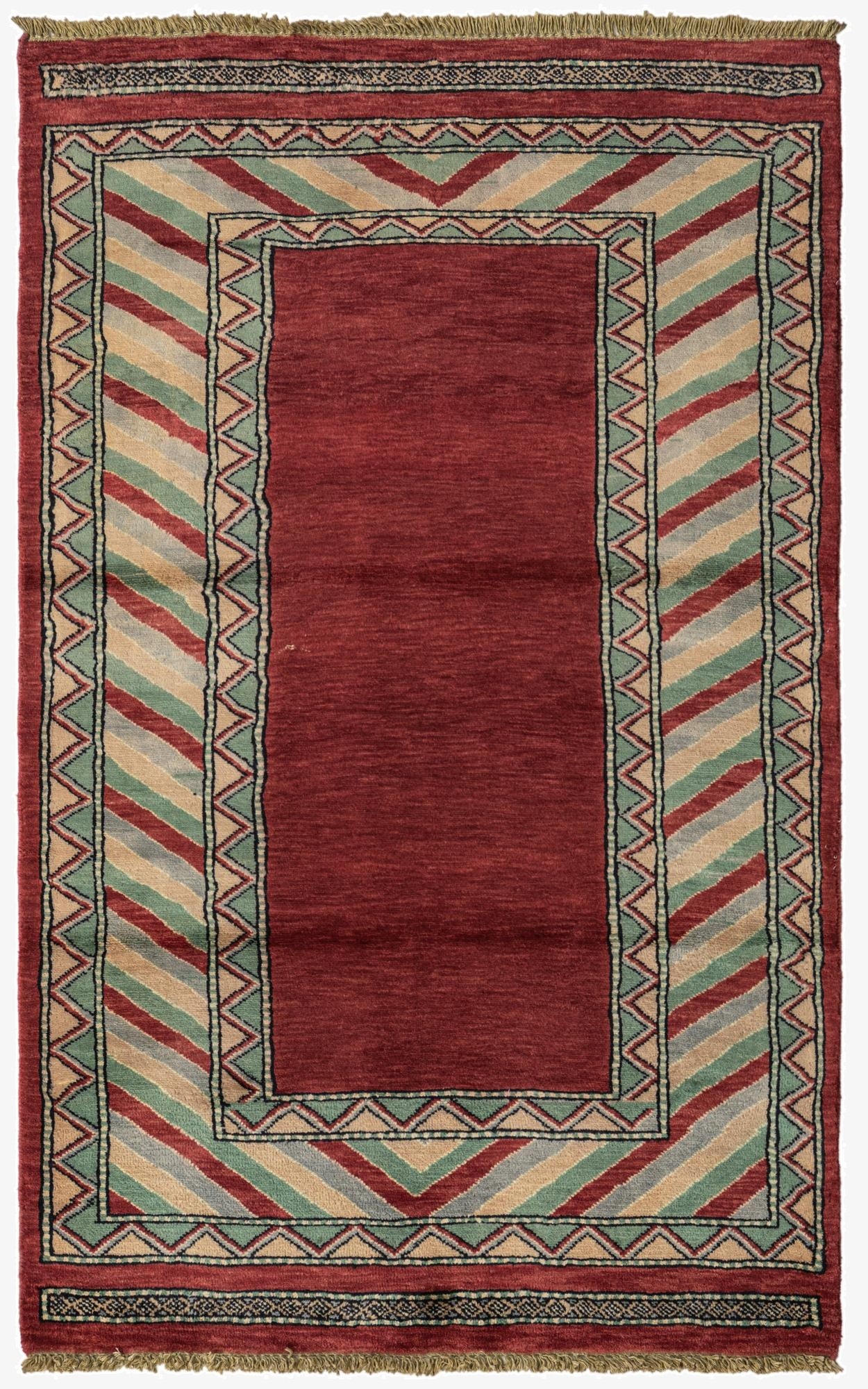 3' 2 x 5' 1  Hand Knotted Kashkuli Gabbeh Oriental Wool Rug