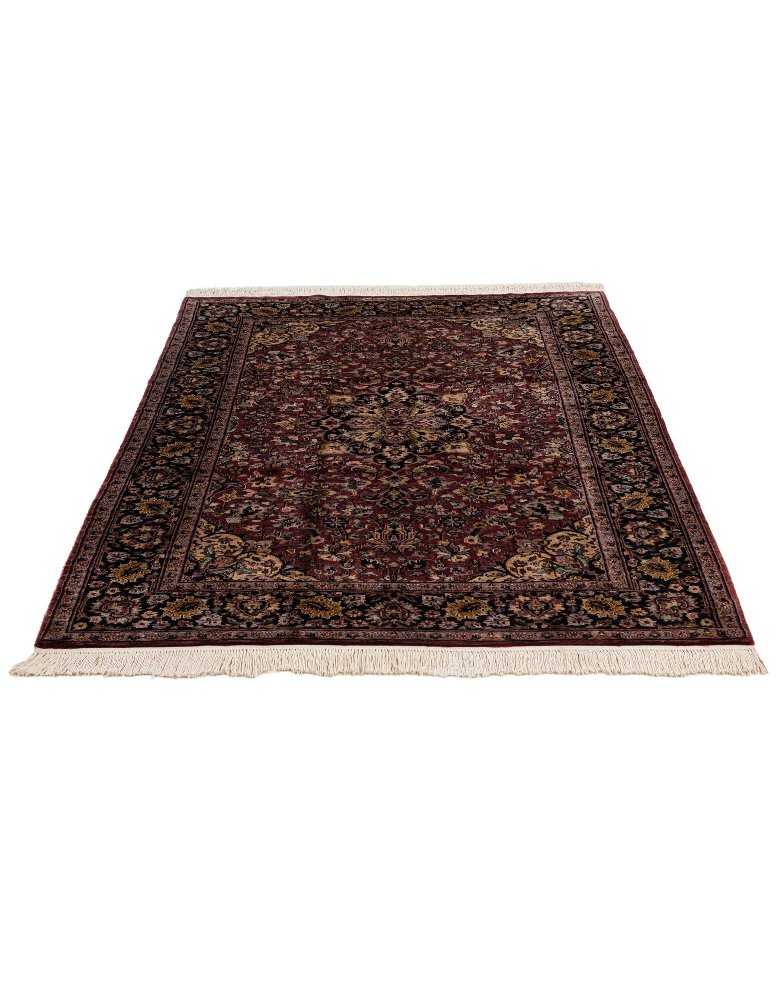 4' 3 x 6' 1 Hand Knotted Kashmir Oriental Wool Rug