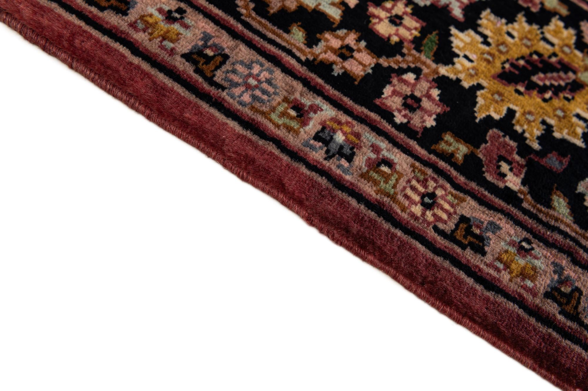 4' 3 x 6' 1 Hand Knotted Kashmir Oriental Wool Rug