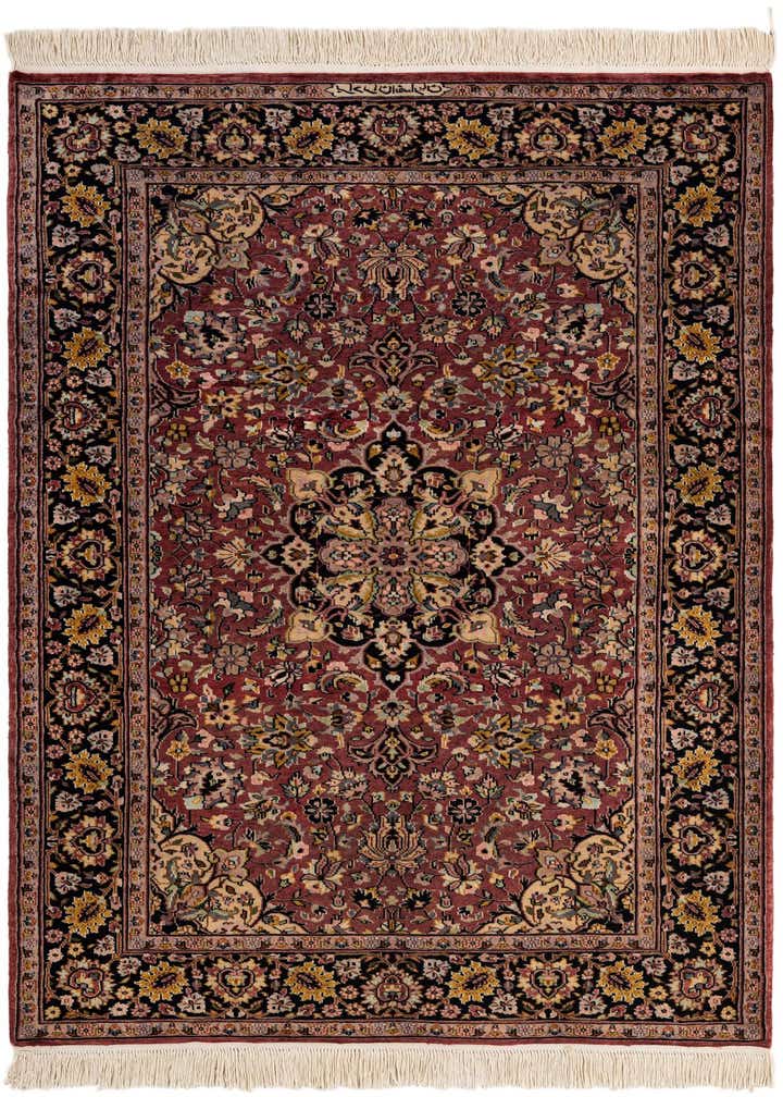 4' 3 x 6' 1 Hand Knotted Kashmir Oriental Wool Rug