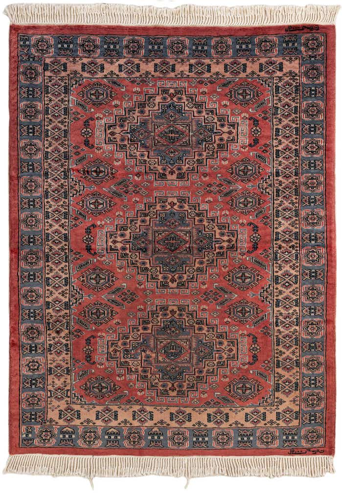 4' 3 x 5' 7 Hand Knotted Kazak Oriental Wool Rug