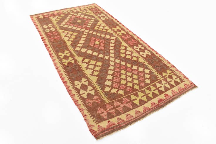 Detail image of 3' 4 x 6' 1 Hand Woven Kilim Maymana Wool Rug