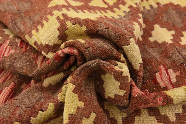 3' 4 x 6' 1 Hand Woven Kilim Maymana Wool Rug