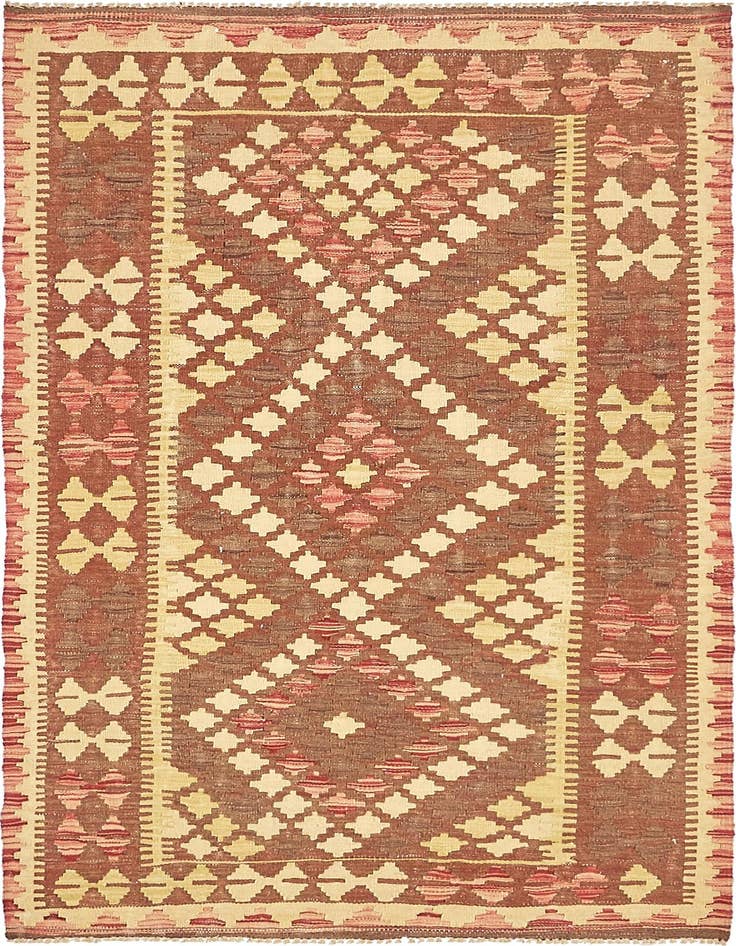 Detail image of 3' 4 x 6' 1 Hand Woven Kilim Maymana Wool Rug