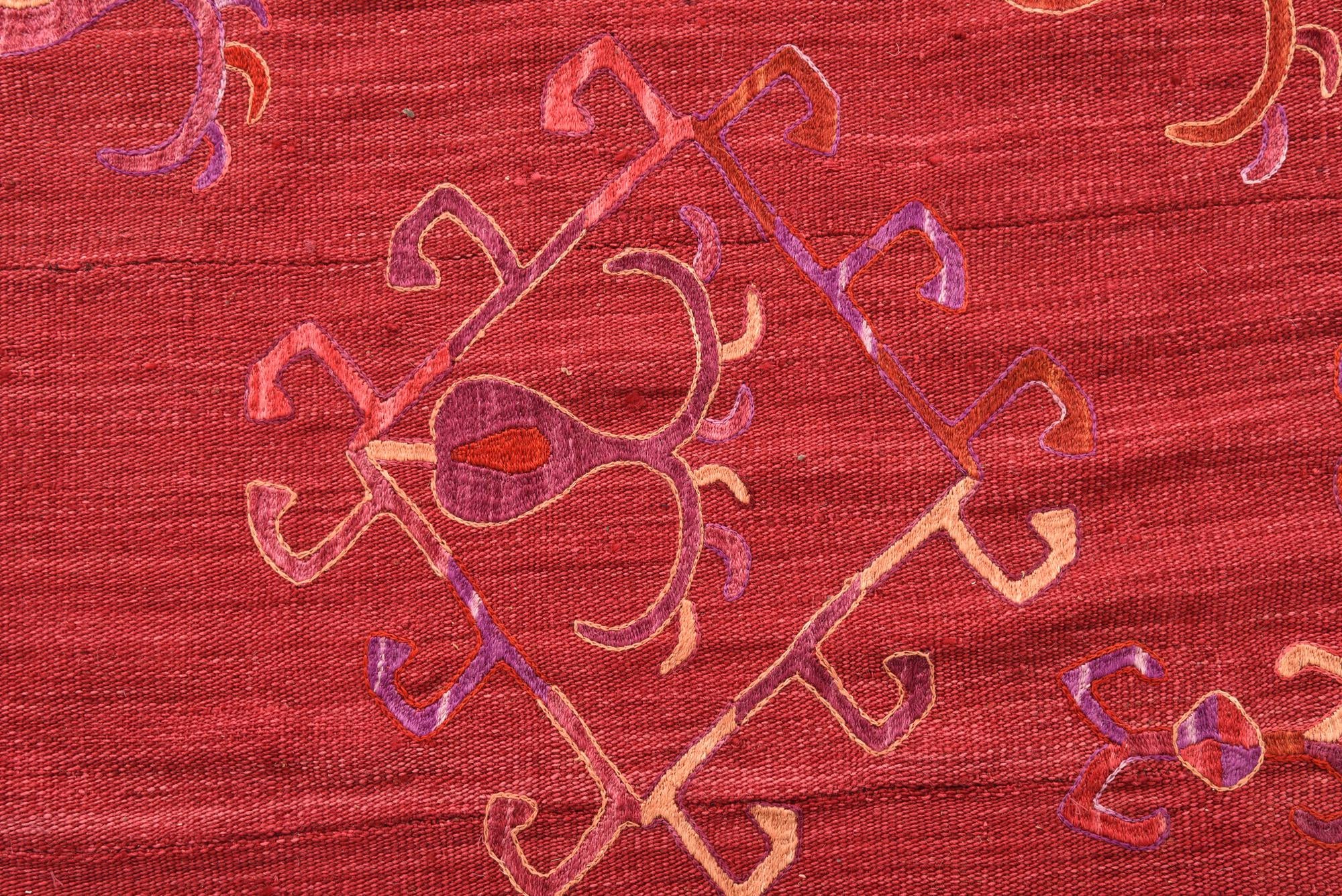 5' 10 x 7' 4 Hand Woven Kilim Suzani Wool Rug
