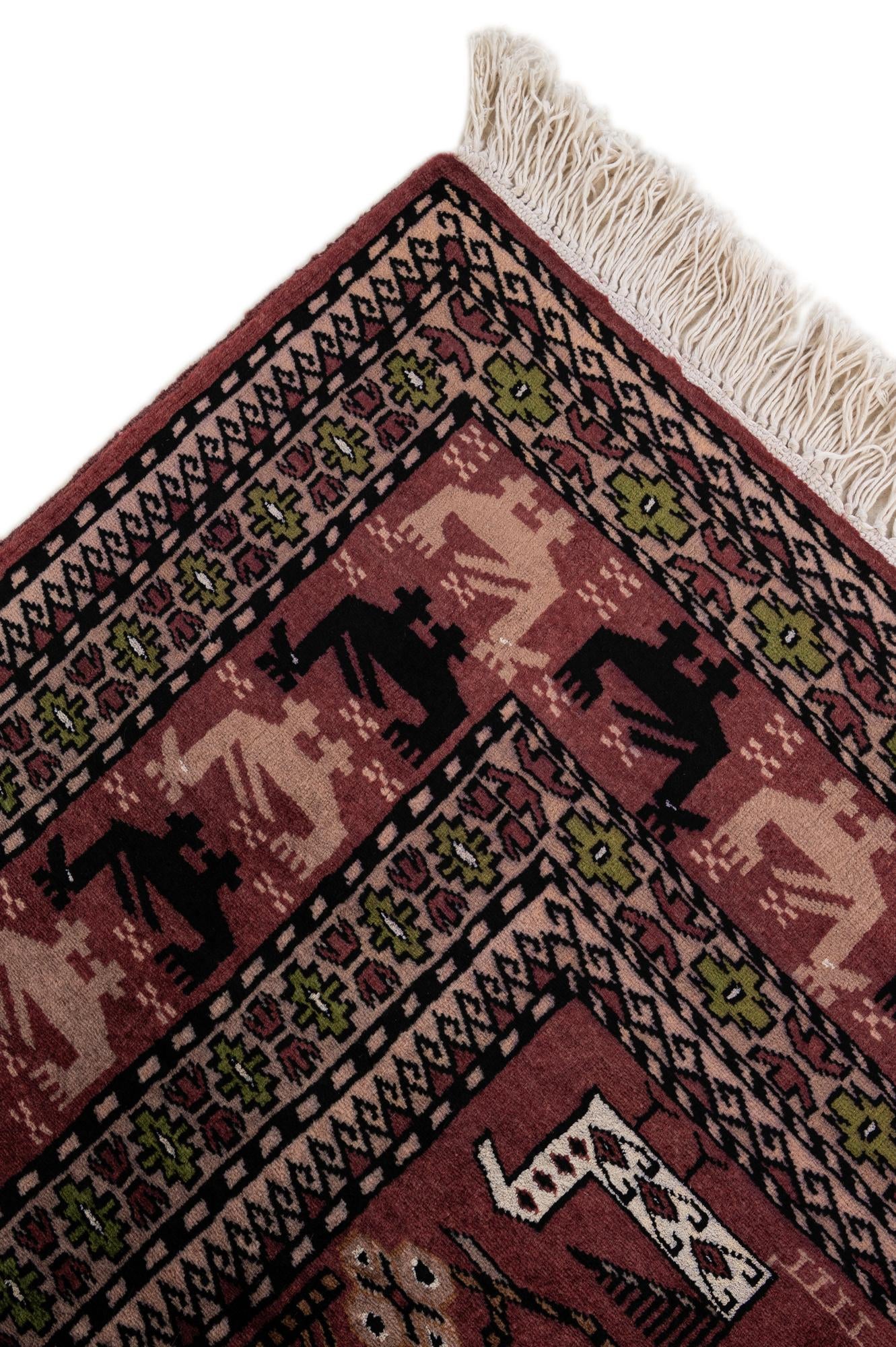 4' 3 x 6' 1 Hand Knotted Lahour Oriental Rug