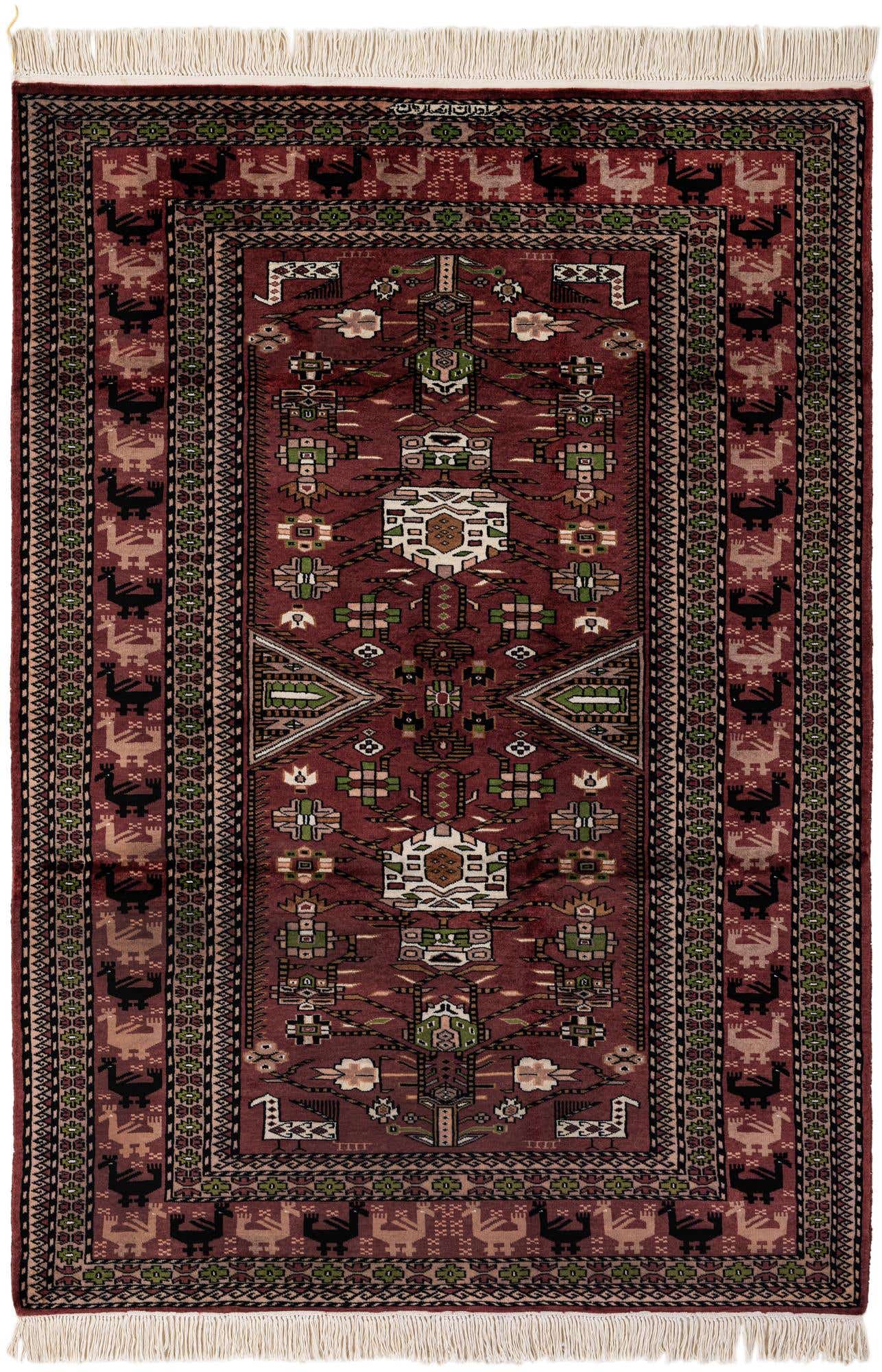 4' 3 x 6' 1 Hand Knotted Lahour Oriental Rug