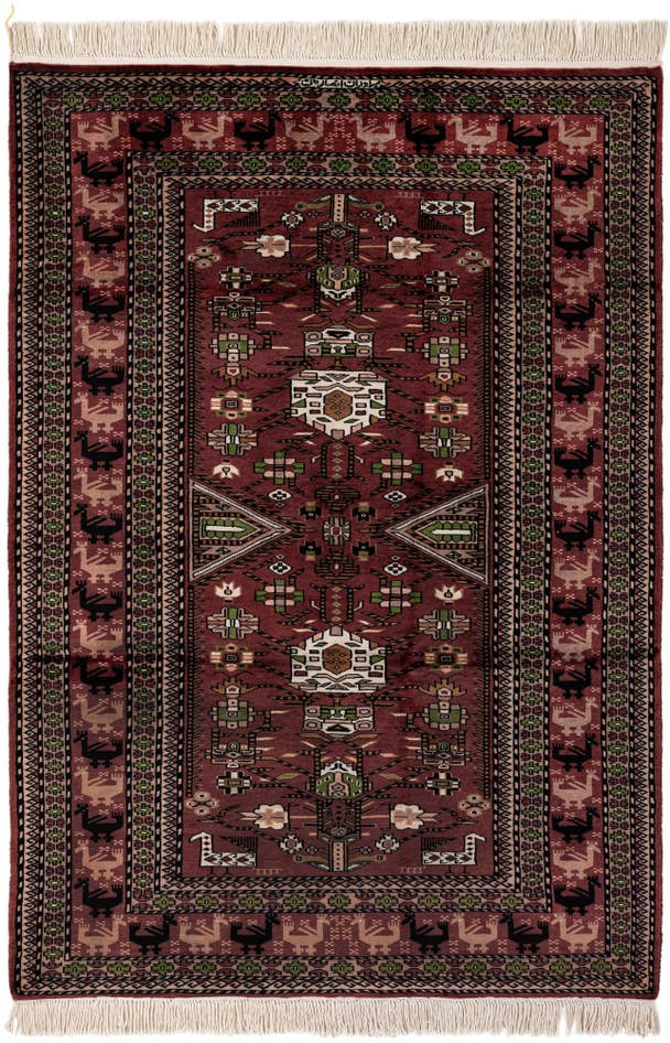 Detail image of 4' 3 x 6' 1 Hand Knotted Lahour Oriental Rug