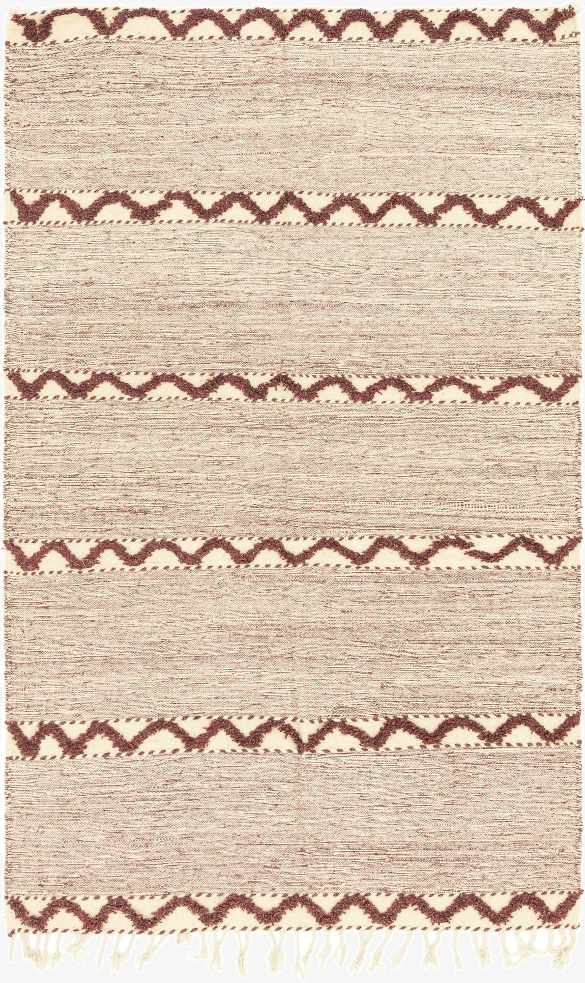 4' 9 x 8' 4  Hand Knotted Moroccan Wool Rug