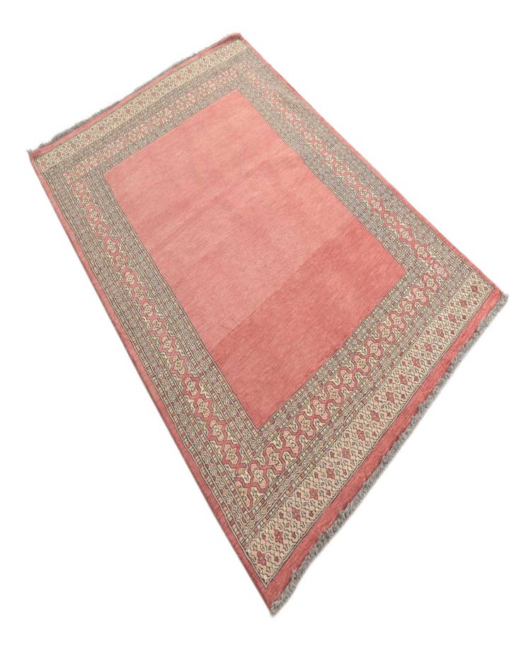 Detail image of 4' 3 x 6' Hand Knotted Peshawar Ziegler Rug