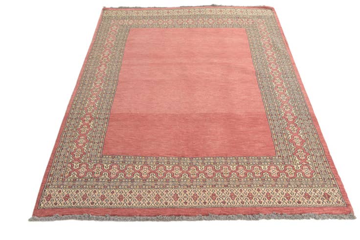 Detail image of 4' 3 x 6' Hand Knotted Peshawar Ziegler Rug