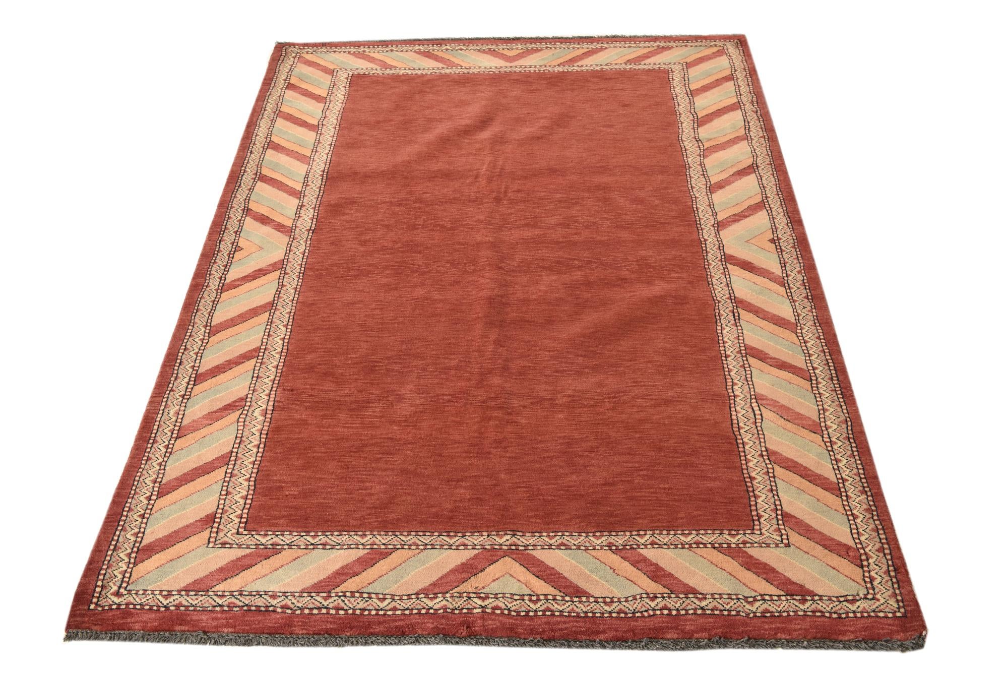 4' 4 x 5' 9 Hand Knotted Peshawar Ziegler Rug