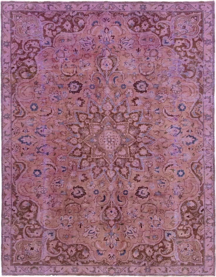 Detail image of 6' 3 x 9' Hand Knotted Ultra Vintage Persian Wool Rug