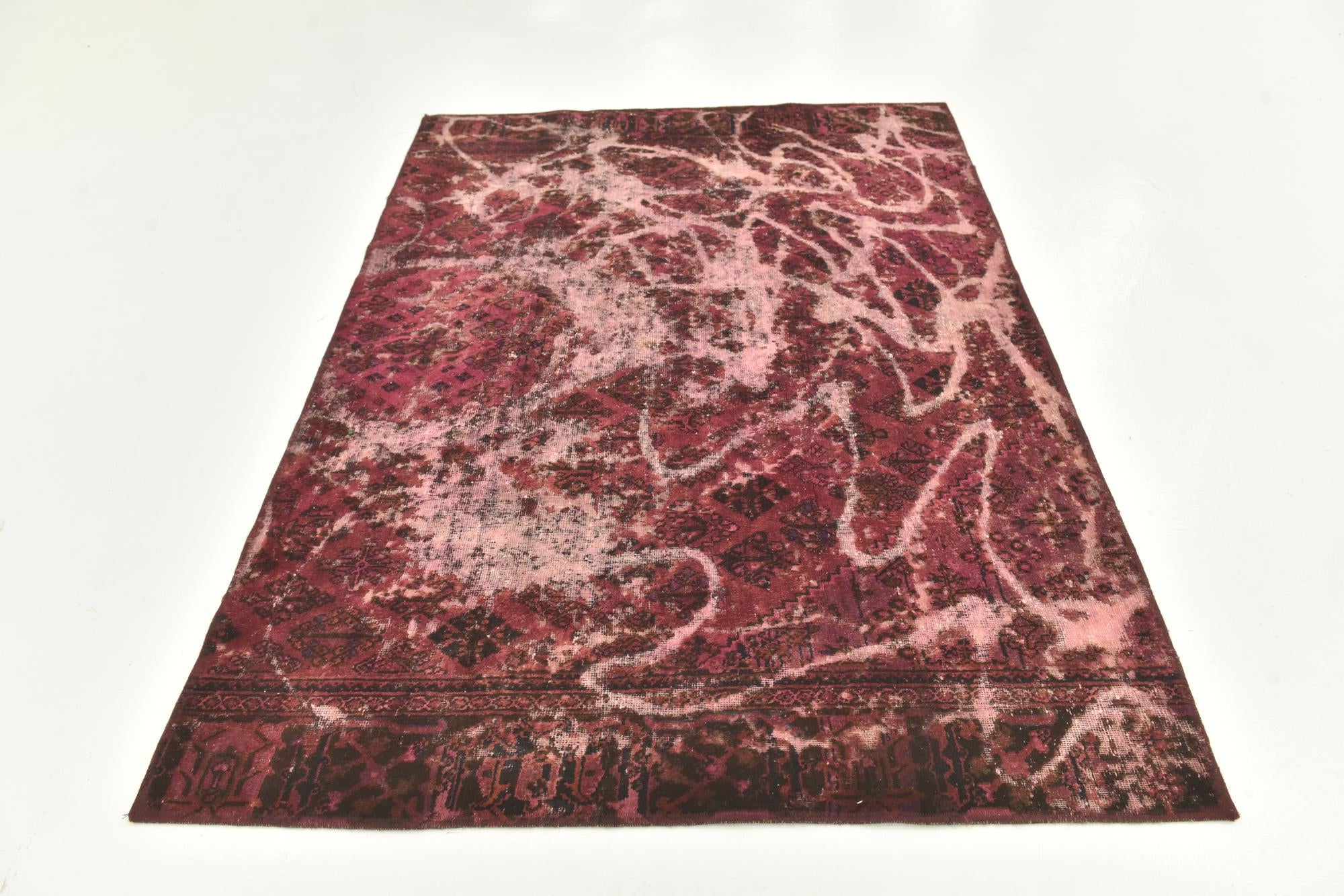 4' 9 x 6' 5 Hand Knotted Ultra Vintage Persian Wool Rug