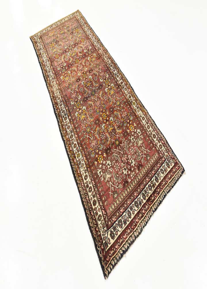 3' 10 x 9' 9 Hand Knotted Hossainabad Persian Wool Runner Rug