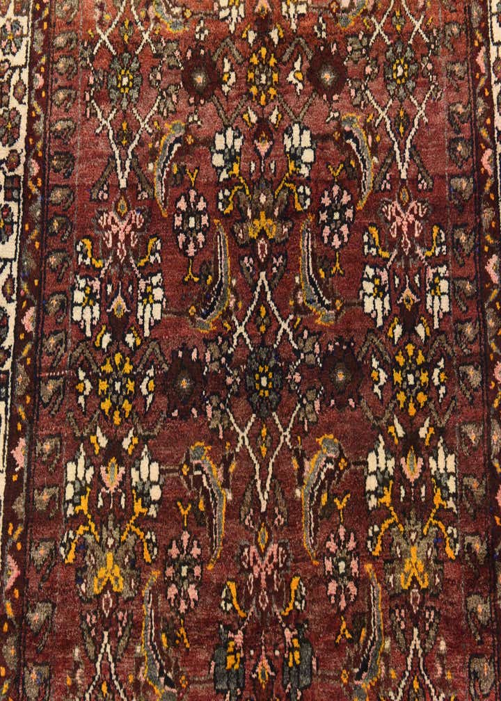 3' 10 x 9' 9 Hand Knotted Hossainabad Persian Wool Runner Rug