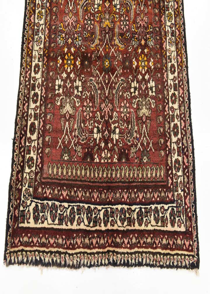 3' 10 x 9' 9 Hand Knotted Hossainabad Persian Wool Runner Rug