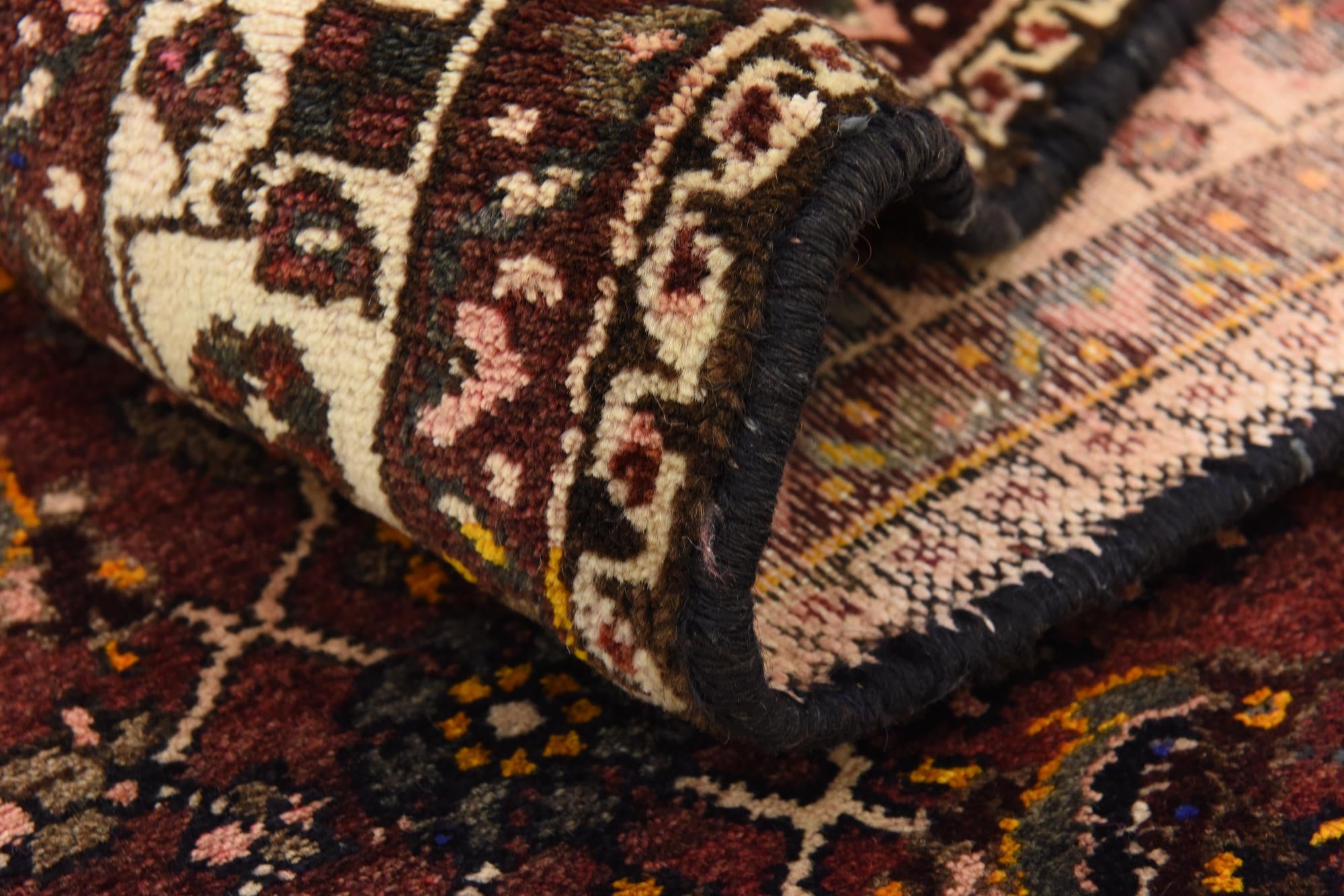 3' 10 x 9' 9 Hand Knotted Hossainabad Persian Wool Runner Rug