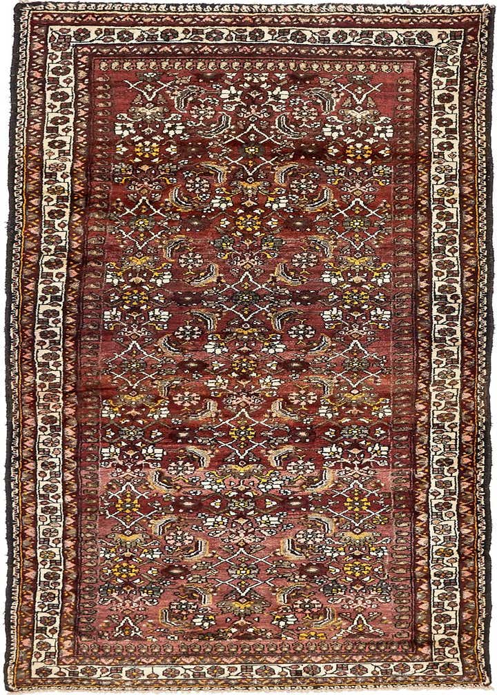 3' 10 x 9' 9 Hand Knotted Hossainabad Persian Wool Runner Rug