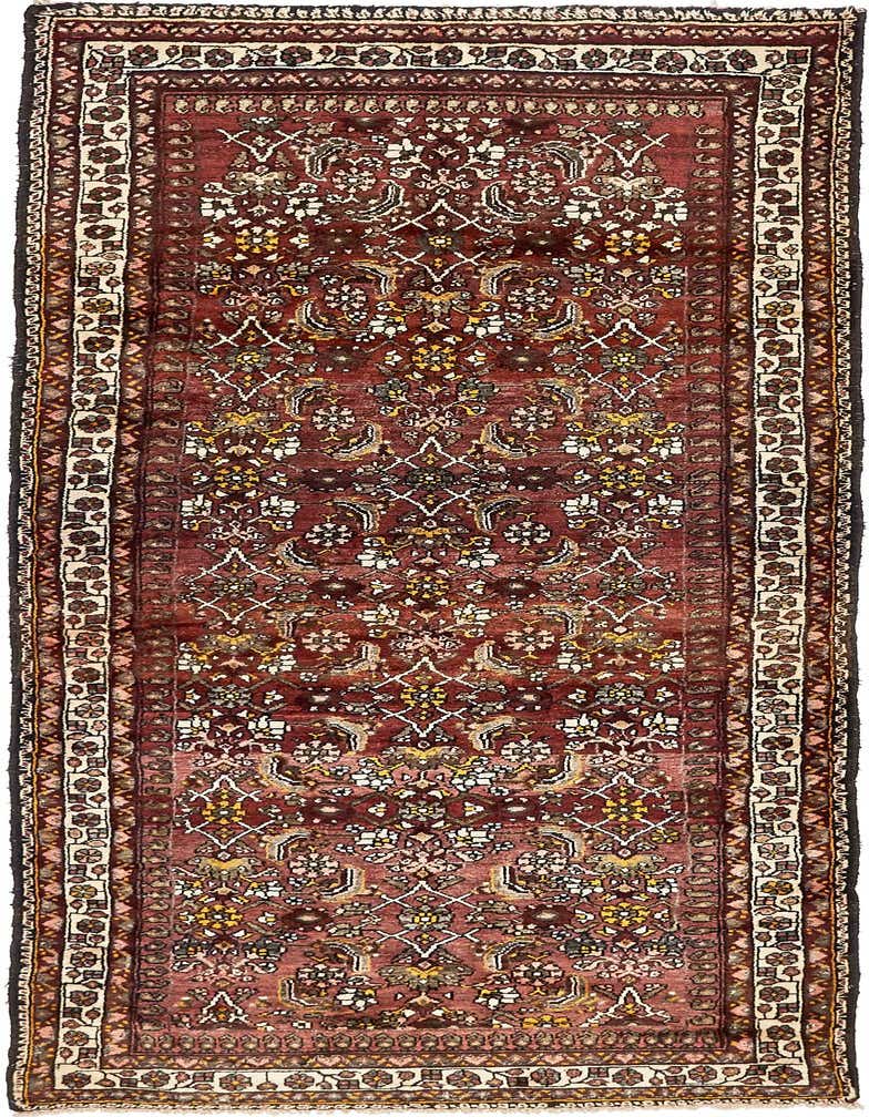 3' 10 x 9' 9 Hand Knotted Hossainabad Persian Wool Runner Rug