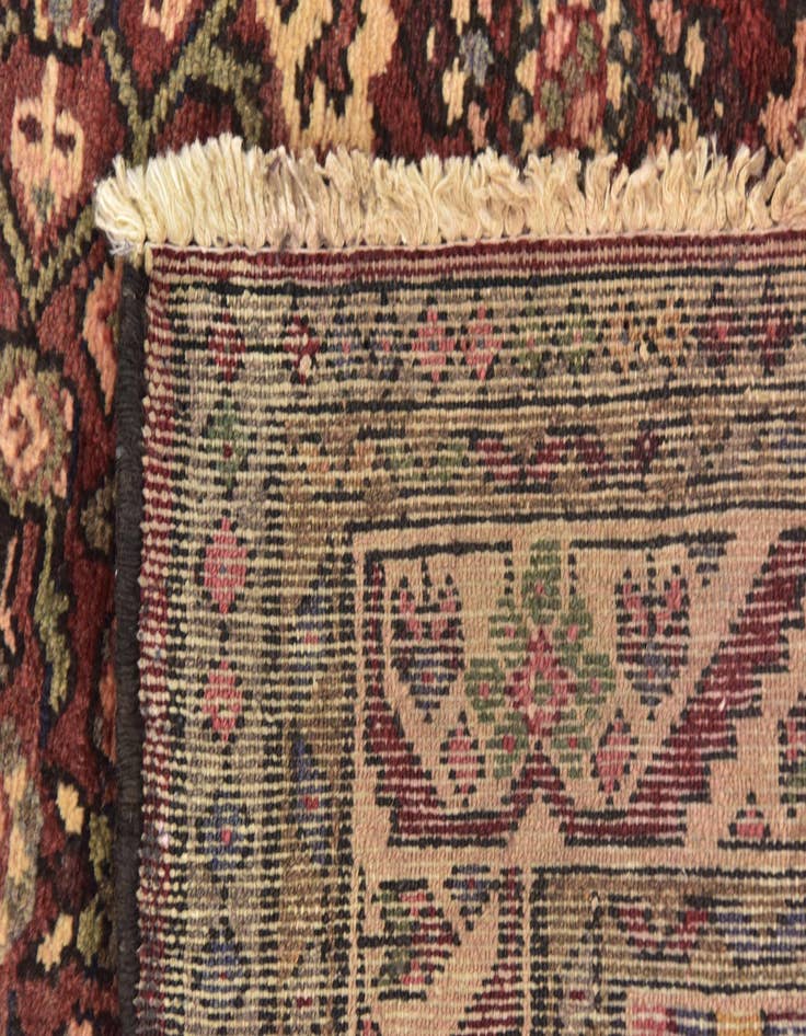 Detail image of 4' x 10' 8  Hand Knotted Hossainabad Persian Wool Runner Rug
