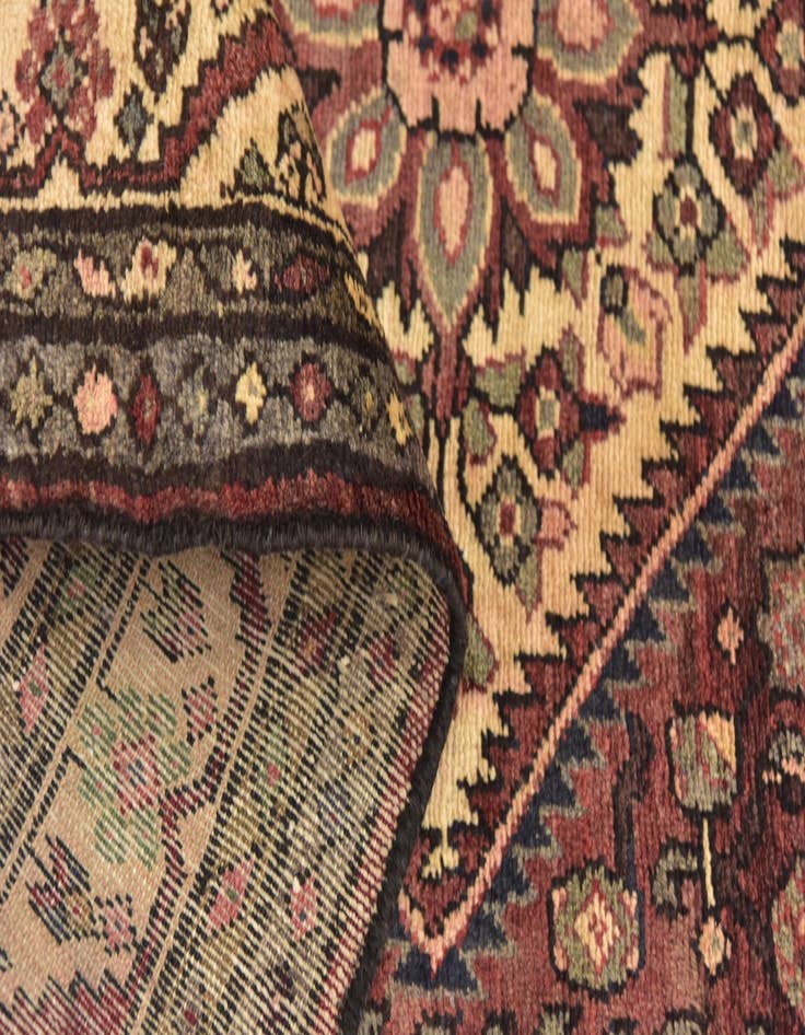Detail image of 4' x 10' 8  Hand Knotted Hossainabad Persian Wool Runner Rug
