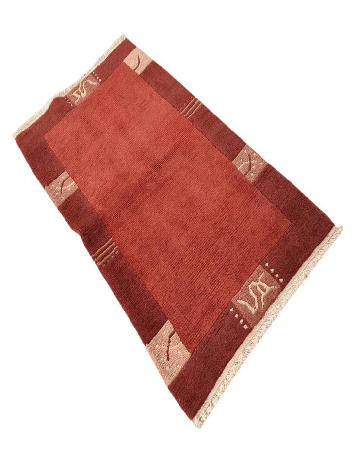 Detail image of 2' 4 x 4' 7 Hand Knotted Nepal Wool Runner Rug