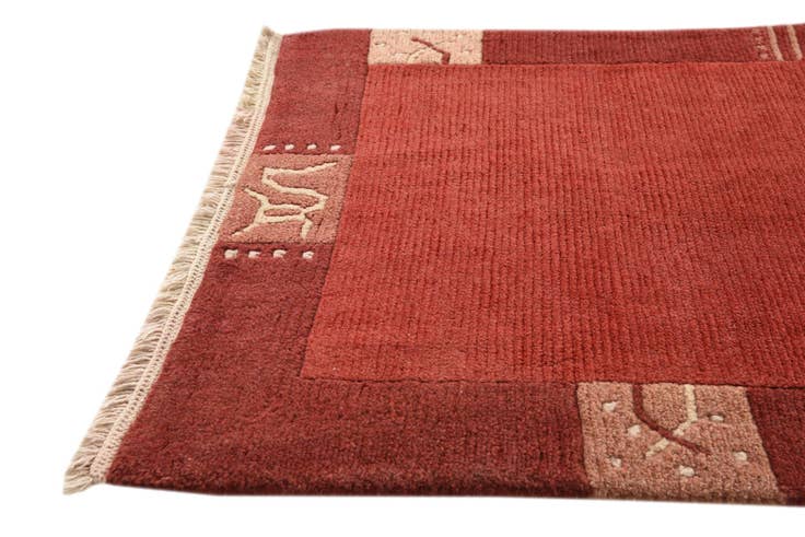 Detail image of 2' 4 x 4' 7 Hand Knotted Nepal Wool Runner Rug