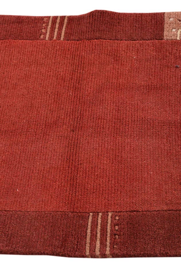 Detail image of 2' 4 x 4' 7 Hand Knotted Nepal Wool Runner Rug