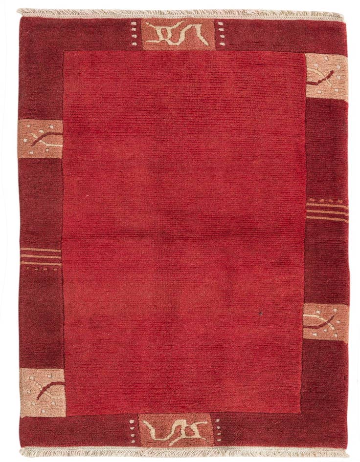 Detail image of 2' 4 x 4' 7 Hand Knotted Nepal Wool Runner Rug
