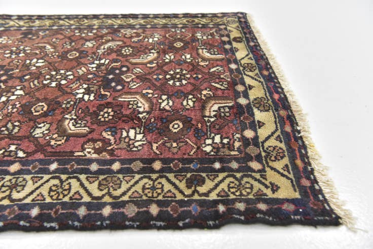 Detail image of 3' 4 x 9' 9 Hand Knotted Shahsavand Persian Wool Runner Rug