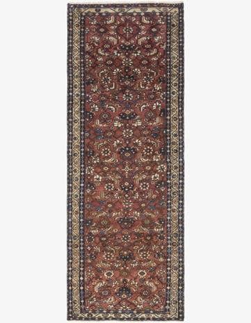3' 4 x 9' 9 Hand Knotted Shahsavand Persian Wool Runner Rug