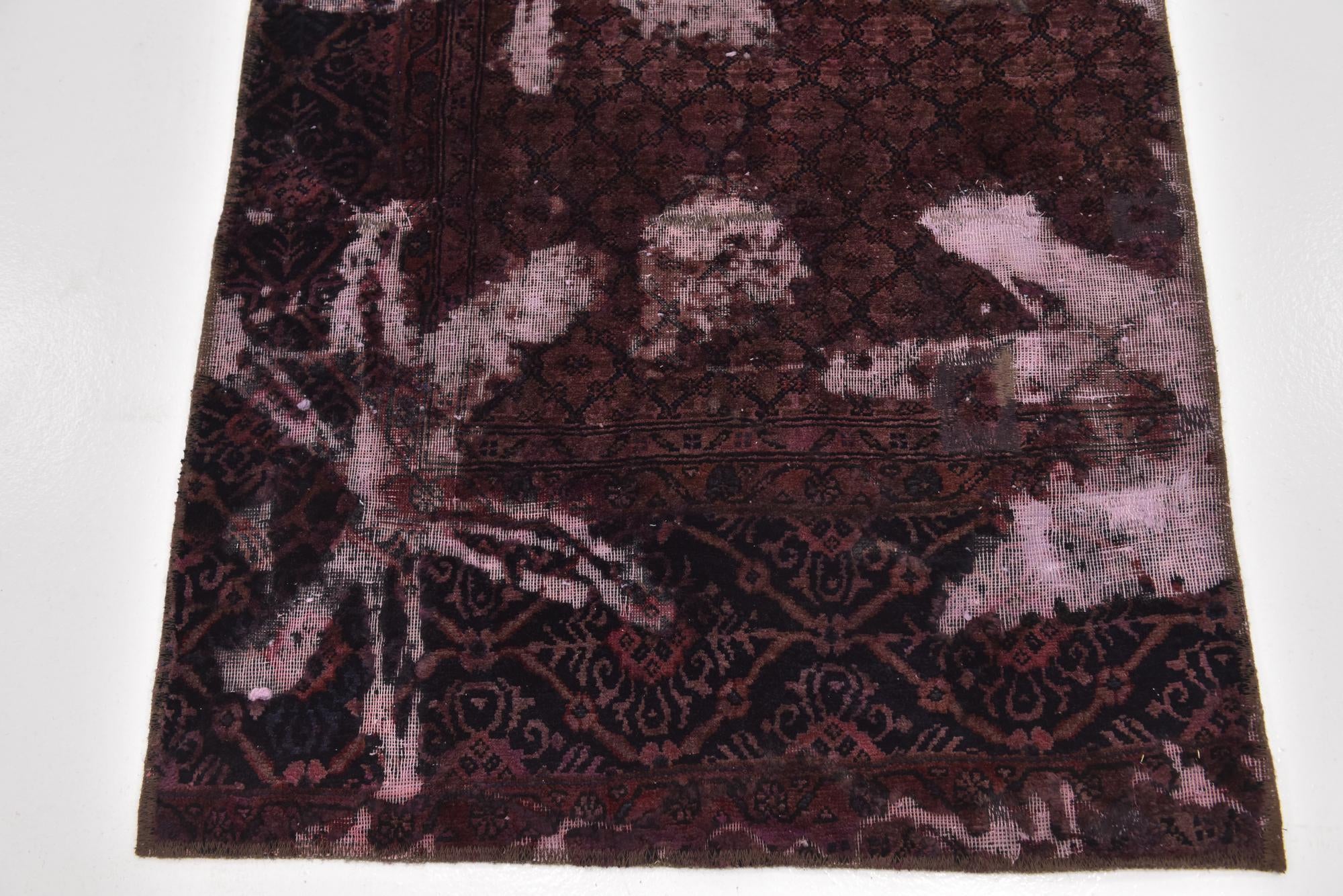 3' x 9' 7 Hand Knotted Ultra Vintage Persian Wool Runner Rug