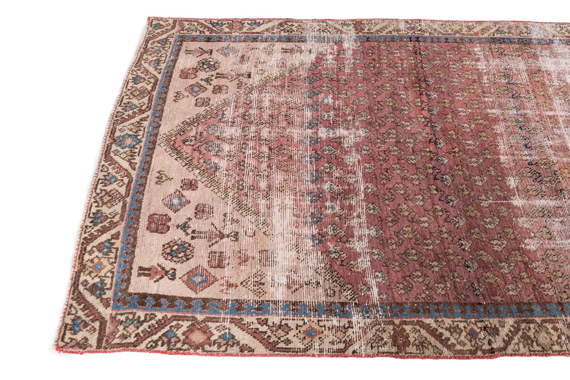 4' x 8' 1 Hand Knotted Ultra Vintage Persian Wool Runner Rug