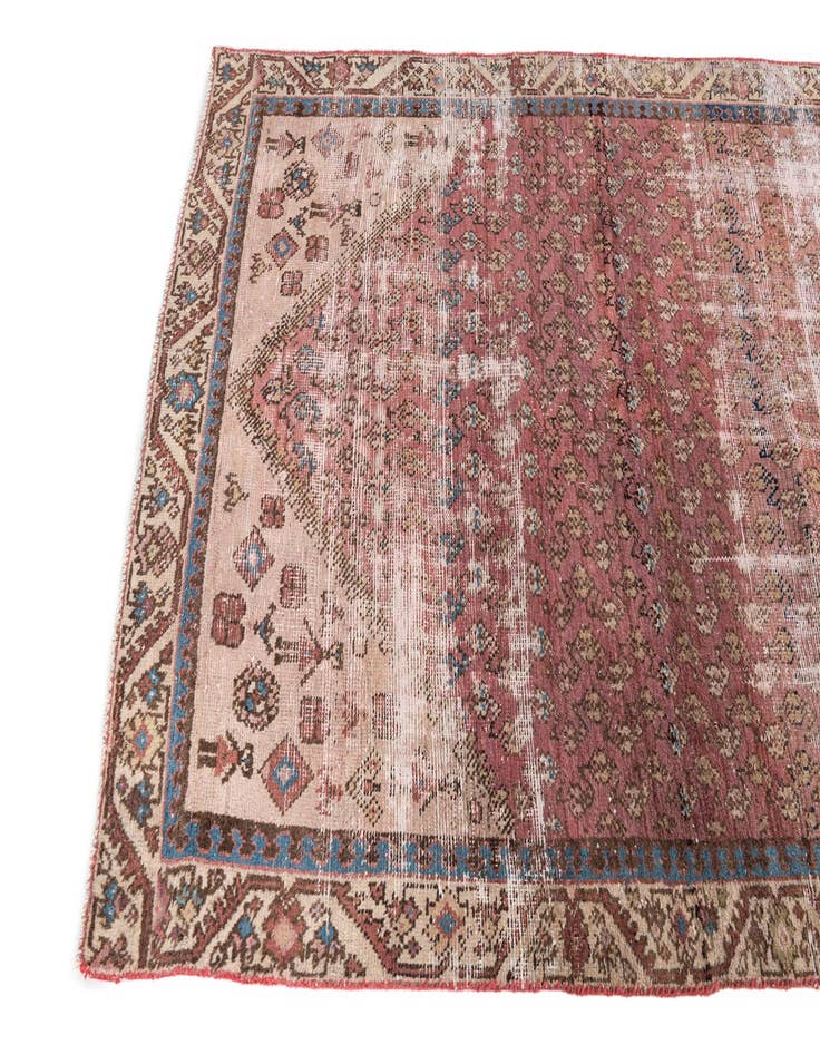 Detail image of 4' x 8' 1  Hand Knotted Ultra Vintage Persian Wool Runner Rug
