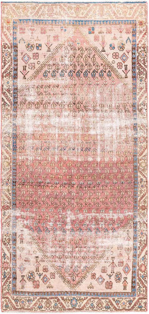 4' x 8' 1 Hand Knotted Ultra Vintage Persian Wool Runner Rug
