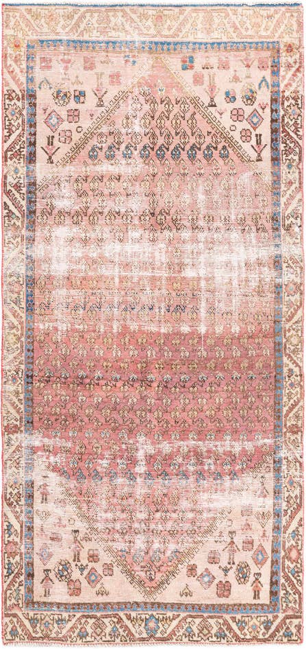 Detail image of 4' x 8' 1 Hand Knotted Ultra Vintage Persian Wool Runner Rug