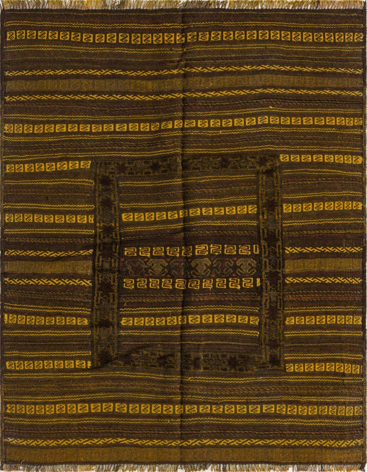 Detail image of 3' 10 x 4' 4 Hand Knotted Sumak Wool Square Rug
