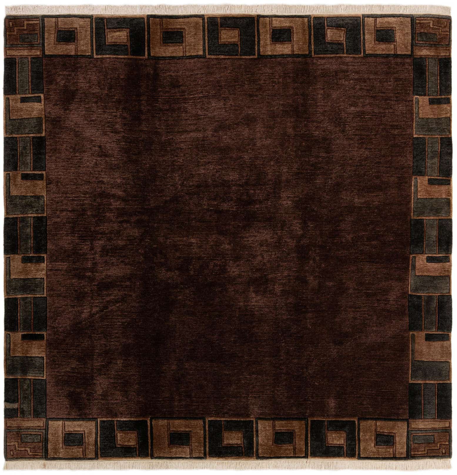 8' 2 x 8' 2 Hand Knotted Tibet Wool Square Rug