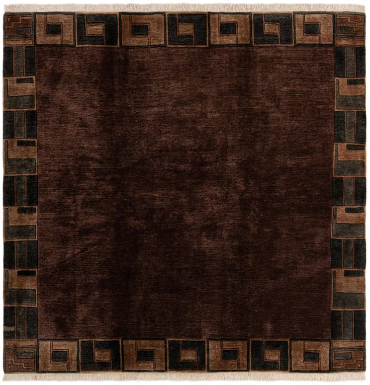 Detail image of 8' 2 x 8' 2 Hand Knotted Tibet Wool Square Rug