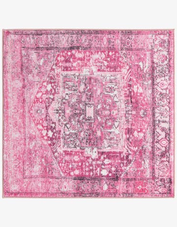 Plumrose Pink Medina Square Rug