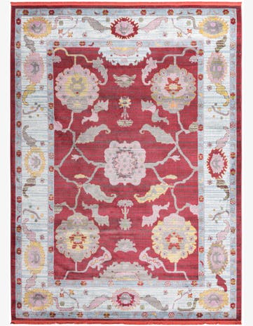 9' x 12' Pope · Border rug, red