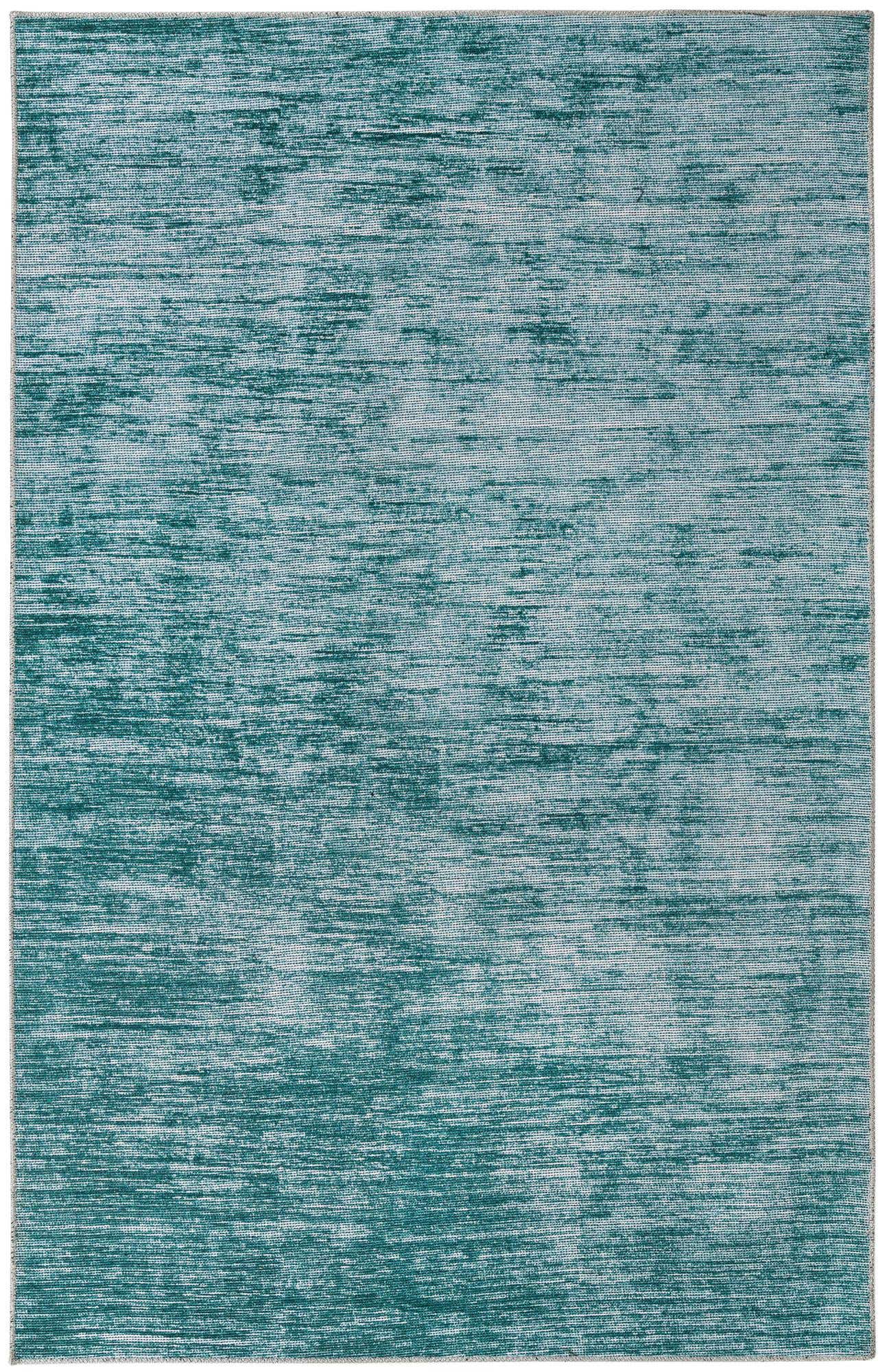 5' x 8' Prewitt · Abstract striped rug, teal and ivory