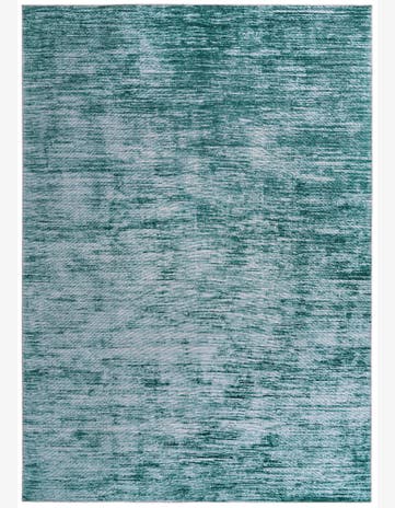 8' 4 x 12' Prewitt · Abstract striped rug, teal and ivory