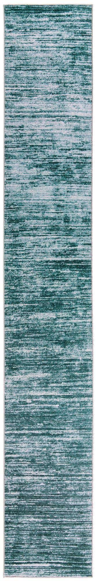 2' 6 x 16' Prewitt · Abstract striped rug, teal and ivory