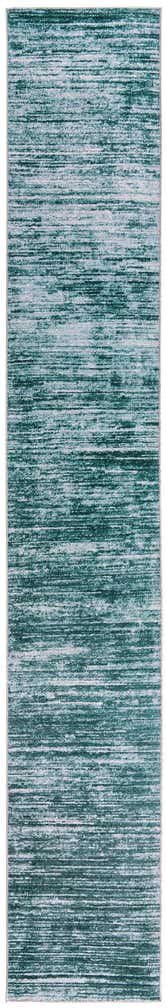 2' 6 x 16' Prewitt · Abstract striped rug, teal and ivory