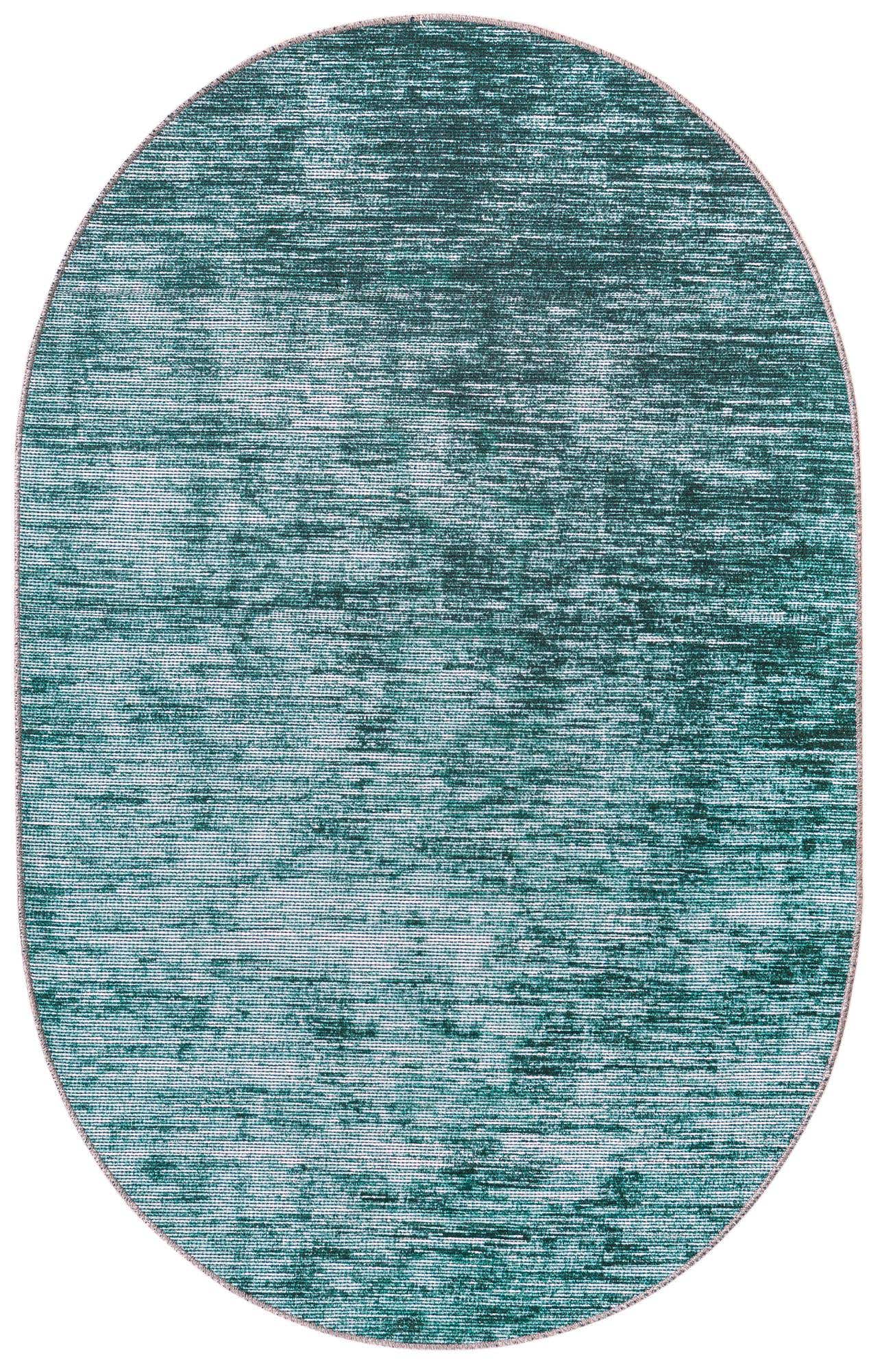 3' 6 x 5' 6 Prewitt · Abstract striped rug, teal and ivory