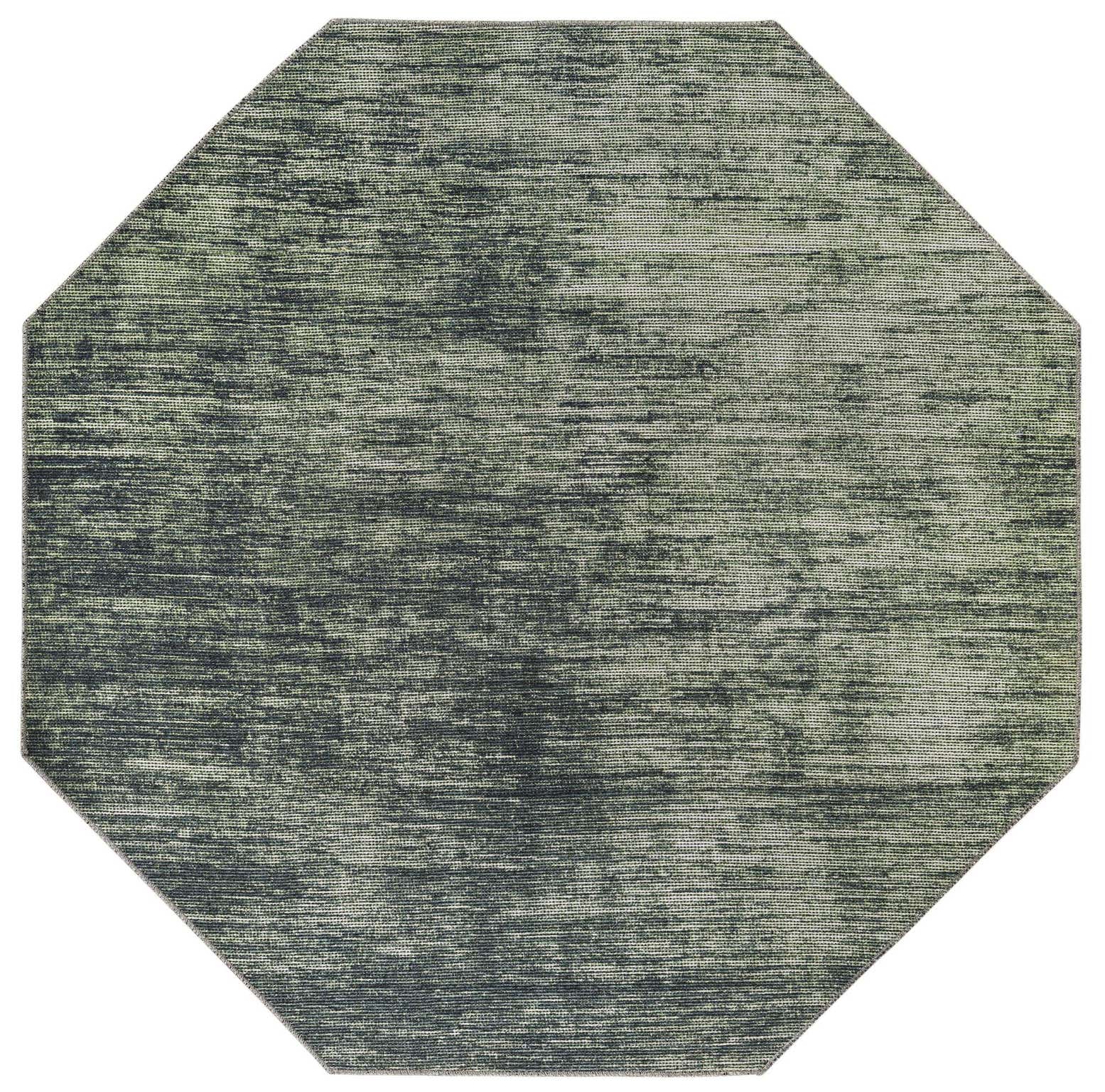 5' x 5' Prewitt · Abstract rug, green